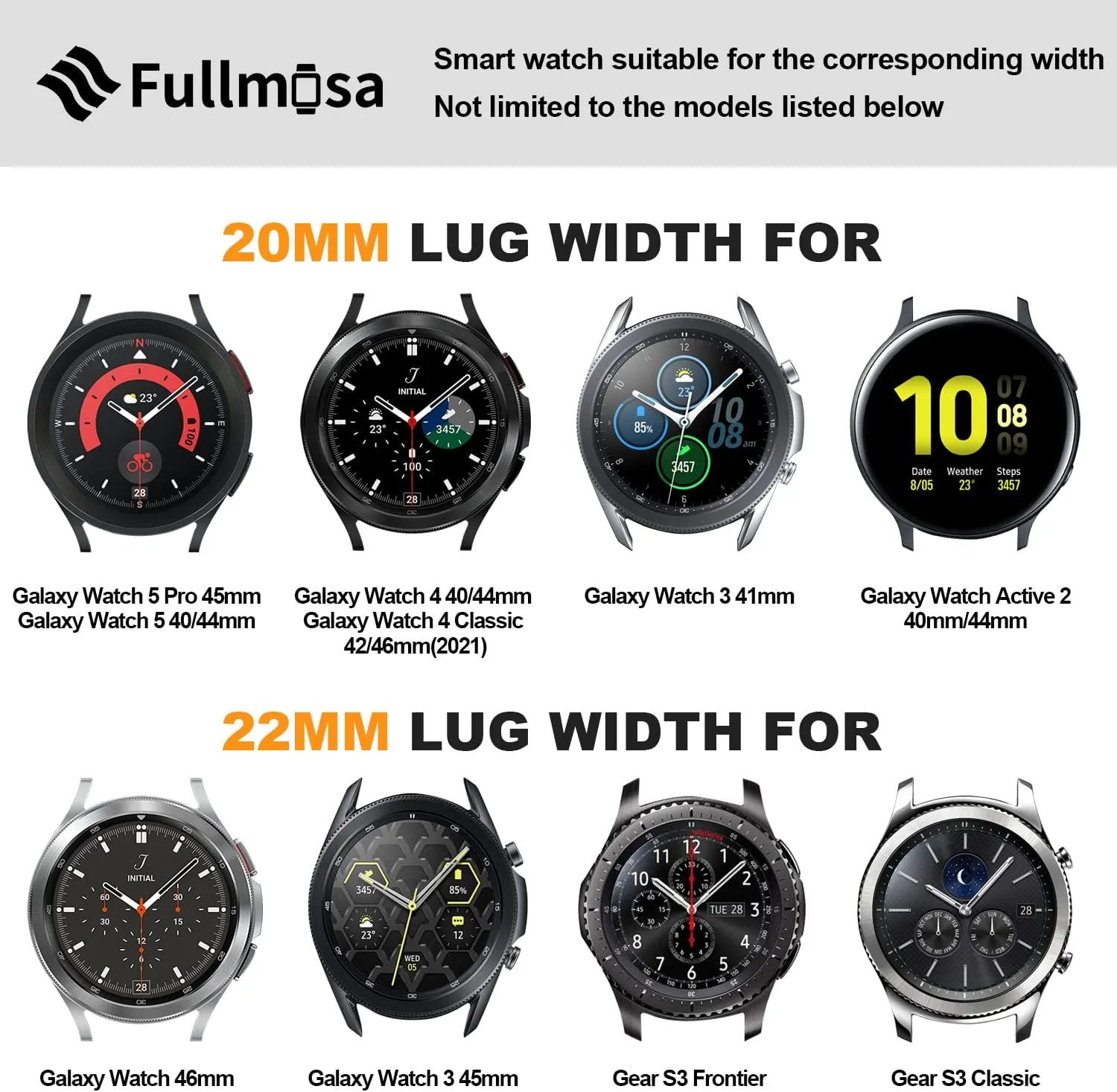 Fullmosa Quick Release Leather Watch Bands for Men Women- 14mm Watch Strap Replacement Wristband,Dark Blue Silver Buckle