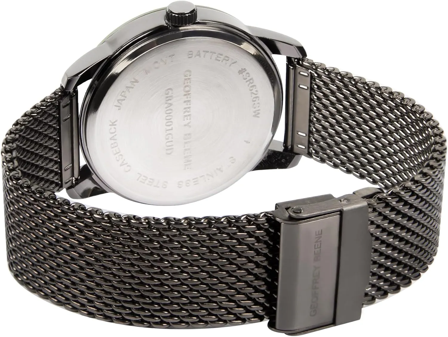 Geoffrey Beene Mens Watch - Stainless Steel Mesh Band Quartz Movement Analog Watch for Men, Gift for Men, Formal or Business Casual Minimalist Wrist Watches 42mm
