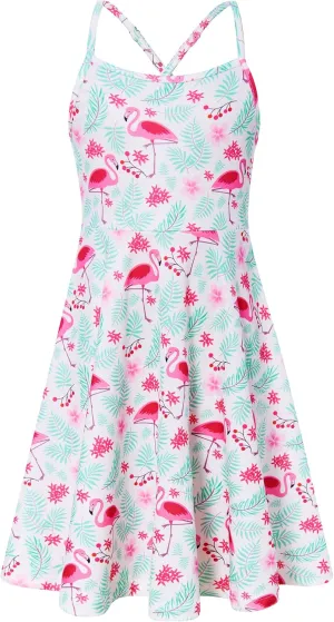 Girls Summer Sundress Adjustable Strap Cami Dress Spaghetti Strap Dresses Size 4-13