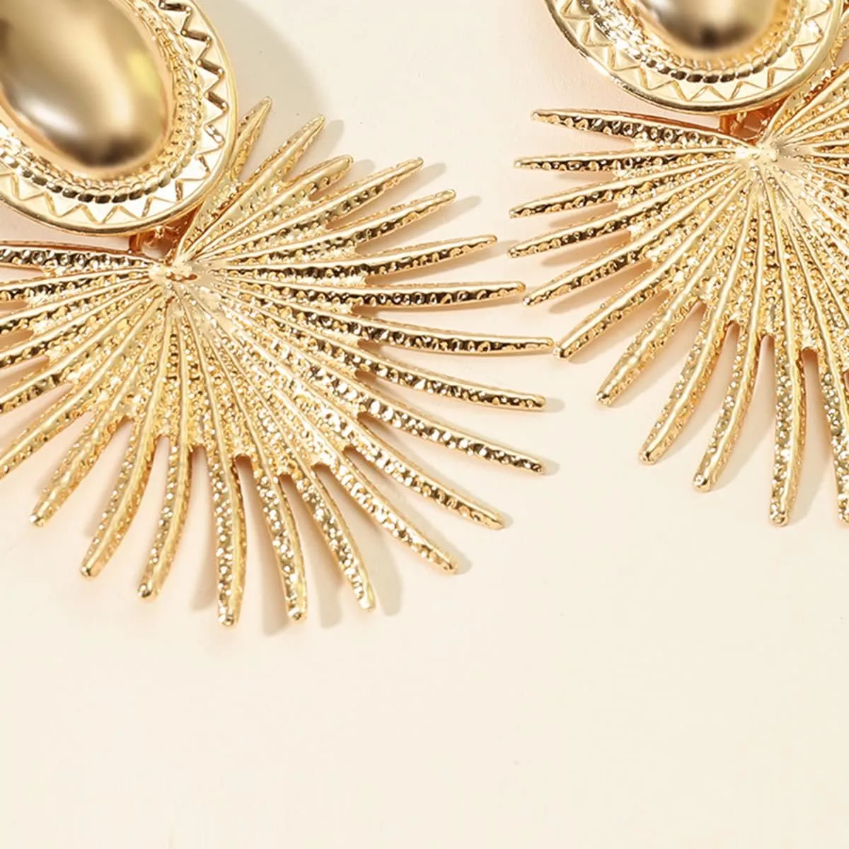 Gold Statement Earrings for Women Trendy Chunky Gold Square Earrings Textured Stud Earrings for Women Lightweight Big Shell Wings Drop Earrings for Her
