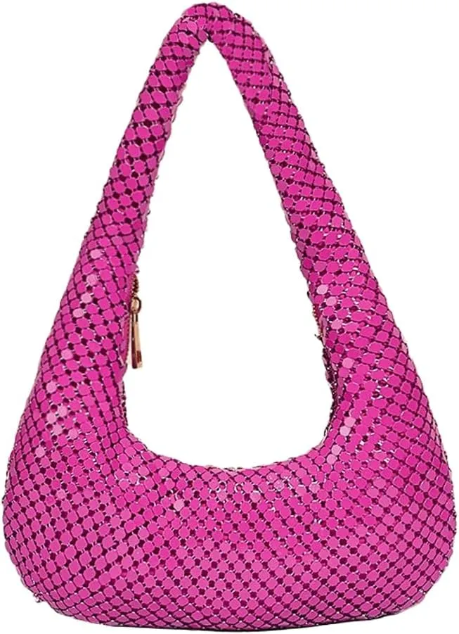 Golden Aluminum Clutch Bag - Dazzling Rhinestone Evening Purse for Women, Handheld & Underarm Stylish Shimmer Party Clutch
