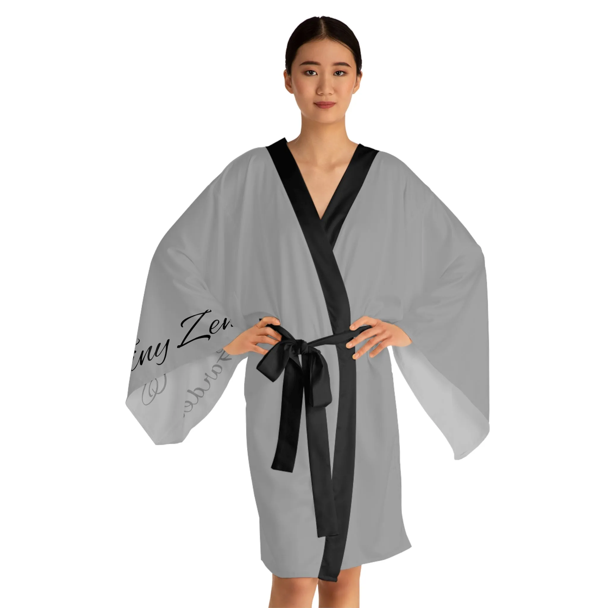 Grey Long Sleeve Kimono Robe | Plantaholic | Tiny Zen Gardens