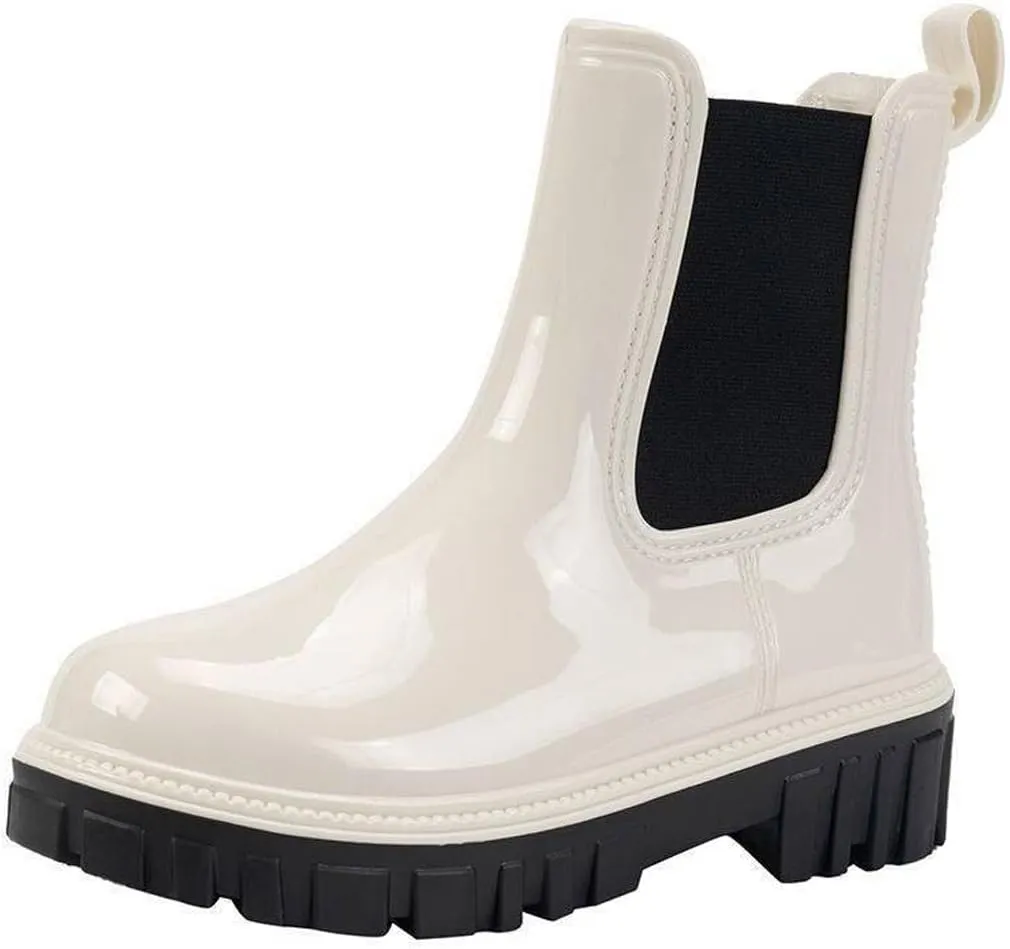 Harssidanzar Womens Ankle Rain Boots Waterproof Chelsea Boots,Anti-Slipping Rainboots and Garden Shoes for Ladies with Comfortable Insoles HL211US