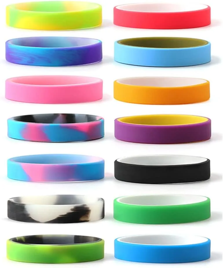 Hebrew Symbol Chai David Star Jesus Cross Religious Silicone Bangle Two-Layer Wristband for Adults Teens Israel Judaica Jewelry, 7.48in
