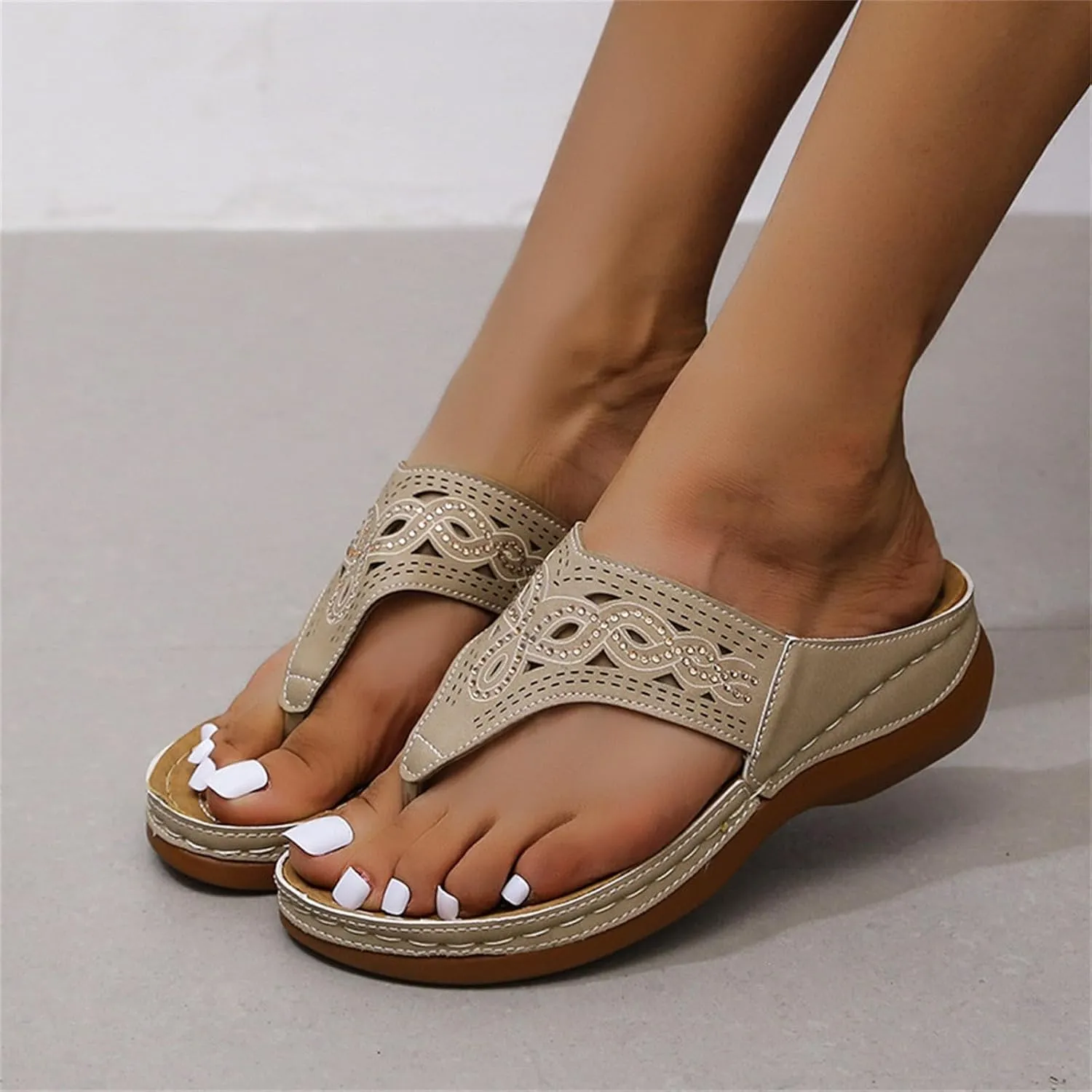 Hiking Walking Sandals Women Comfortable Summer Arch Support Orthopedic Beach Casual Adjustable Slide Outdoor Platform Flip Flops Lightweight