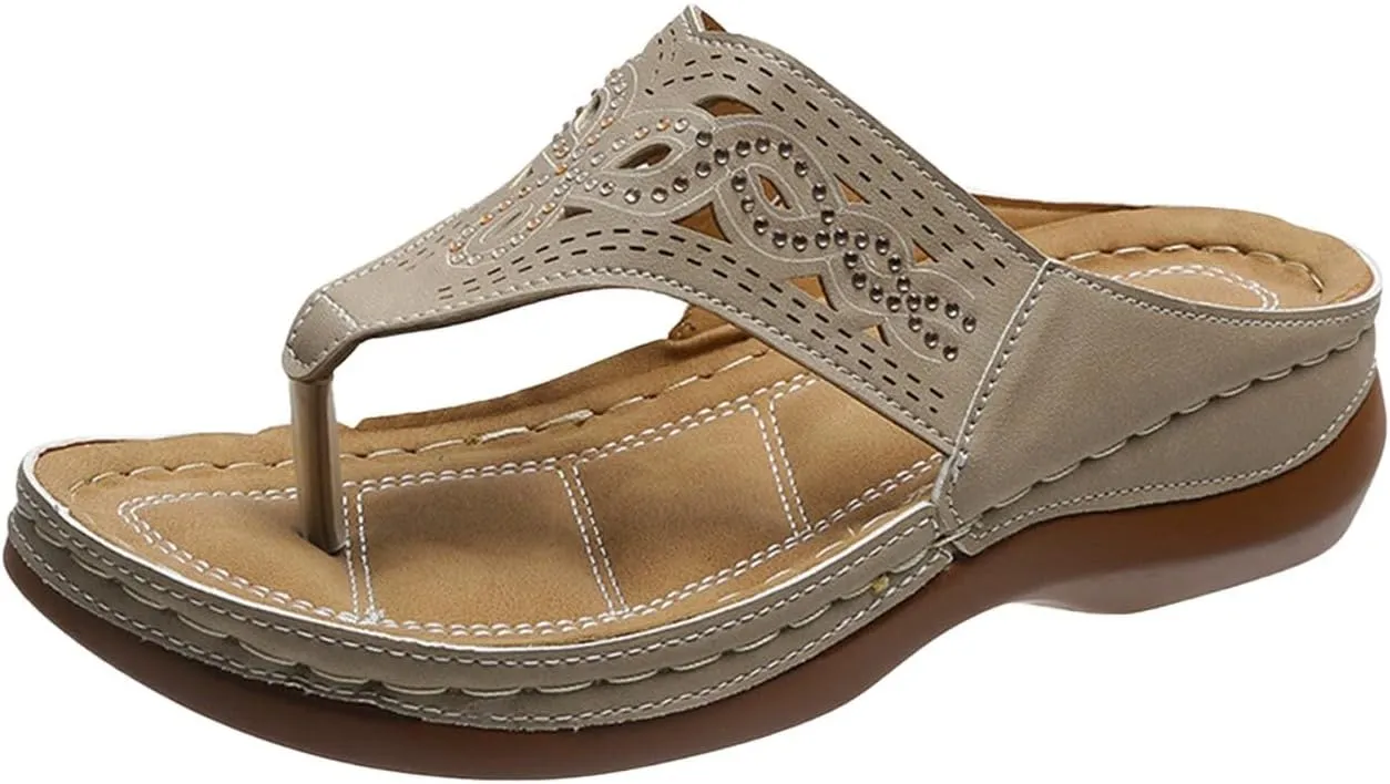 Hiking Walking Sandals Women Comfortable Summer Arch Support Orthopedic Beach Casual Adjustable Slide Outdoor Platform Flip Flops Lightweight