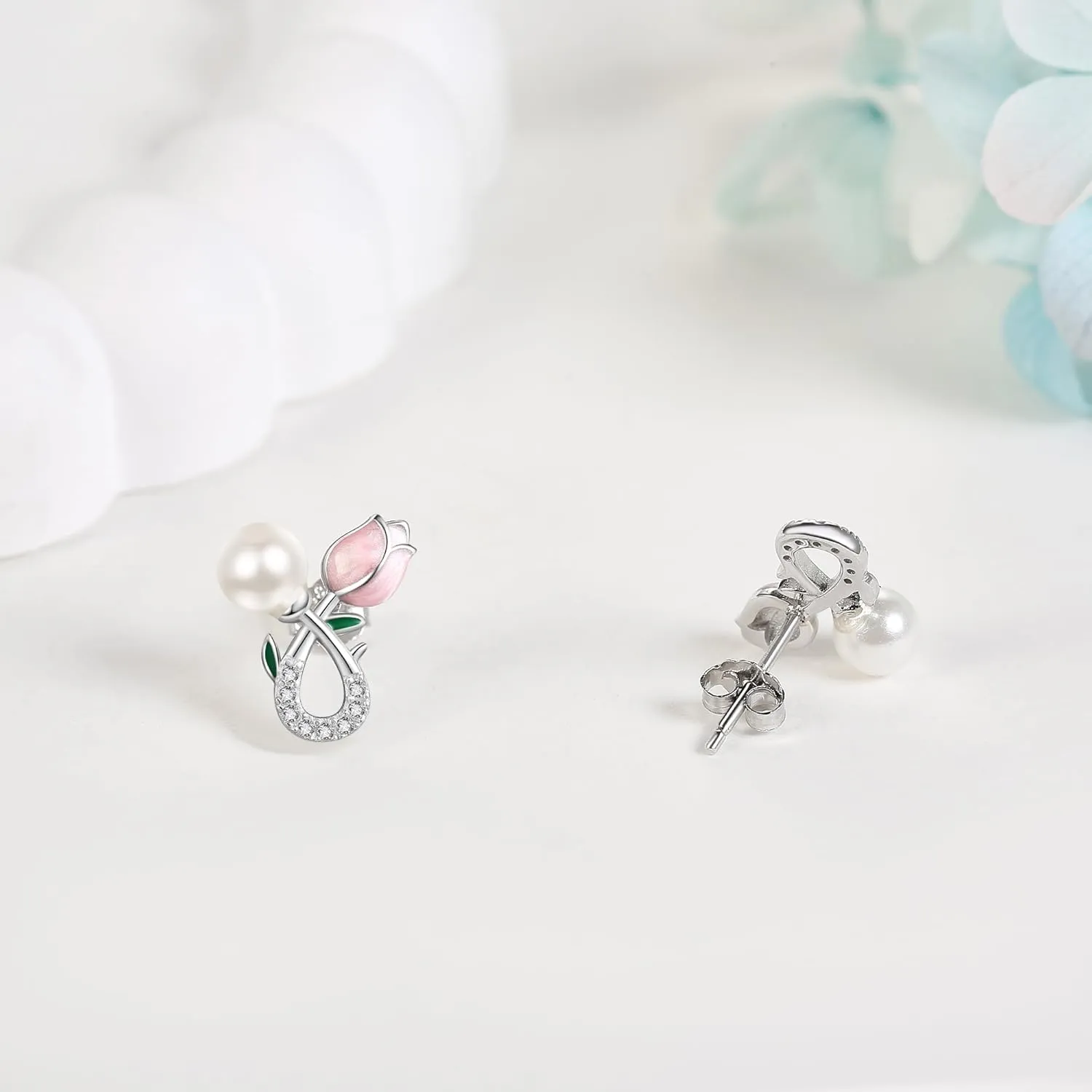 Horse/Sloth/Chicken/Mermaid/Pumpkin/Pearl/Tulip Christmas Earrings S925 Sterling Silver Animal Jewelry Gifts for Women Girls