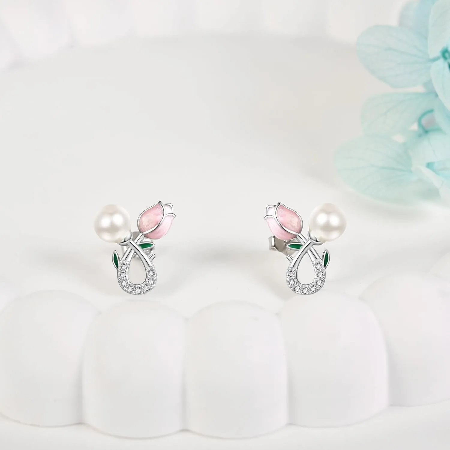 Horse/Sloth/Chicken/Mermaid/Pumpkin/Pearl/Tulip Christmas Earrings S925 Sterling Silver Animal Jewelry Gifts for Women Girls