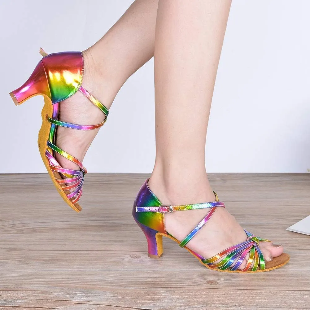HROYL Latin Dance Shoes Women Waltz Shoes for Girls Salsa Ballroom Dance Shoes Wedding Dance Shoes for Women,Model YCD4