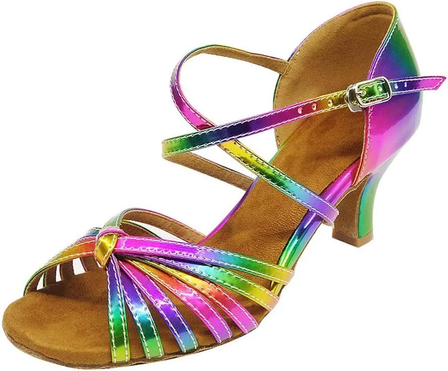 HROYL Latin Dance Shoes Women Waltz Shoes for Girls Salsa Ballroom Dance Shoes Wedding Dance Shoes for Women,Model YCD4