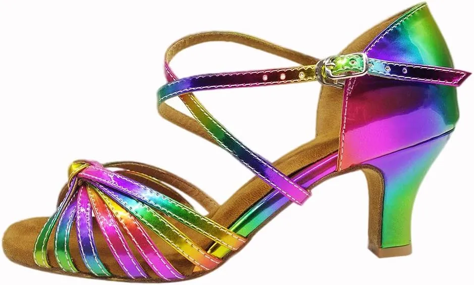 HROYL Latin Dance Shoes Women Waltz Shoes for Girls Salsa Ballroom Dance Shoes Wedding Dance Shoes for Women,Model YCD4