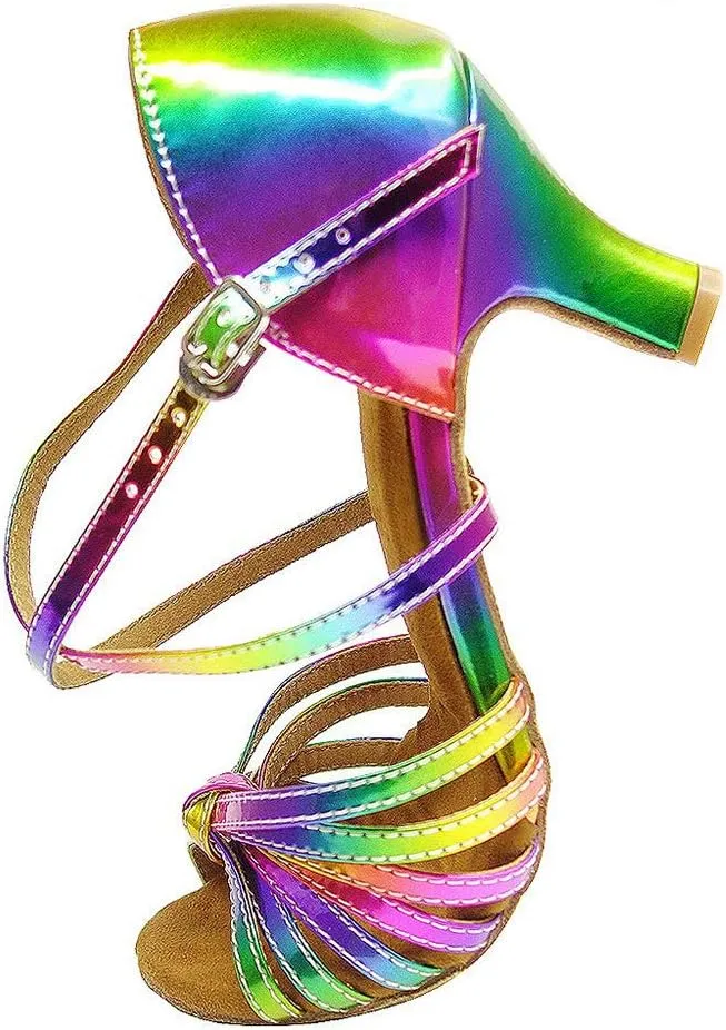 HROYL Latin Dance Shoes Women Waltz Shoes for Girls Salsa Ballroom Dance Shoes Wedding Dance Shoes for Women,Model YCD4