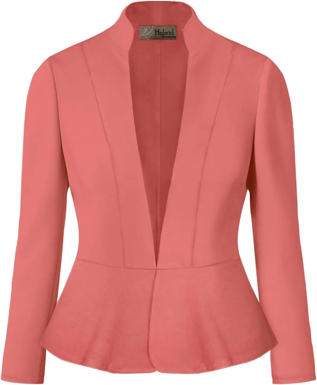 Hybrid & Company Women's Casual Work Office Elegant Open Front Premium Nylon Blazer Jacket