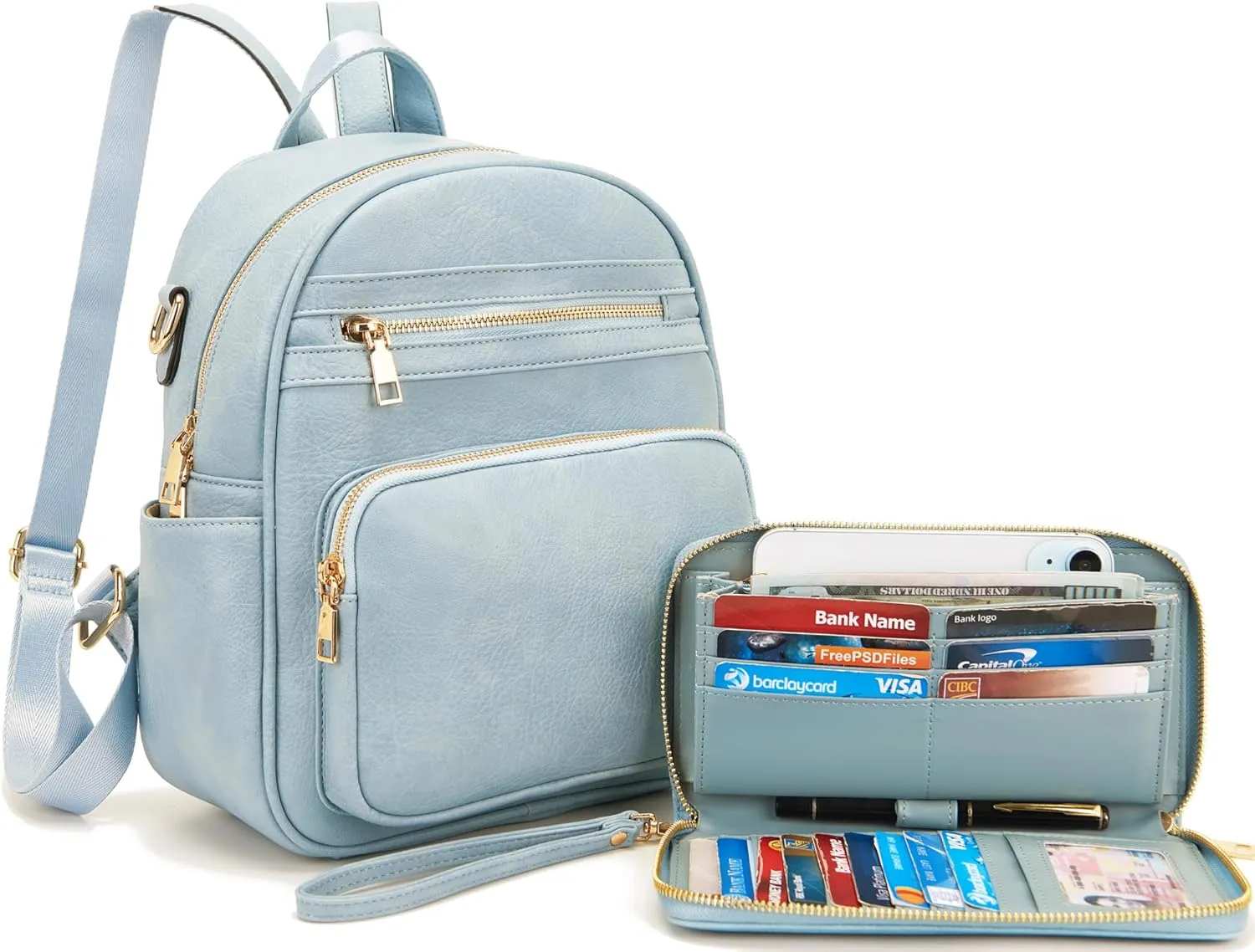 Idesort Small Backpack Purse for Women Girls Cute Backpacks Purse set with Wallet Convertible Shoulder bag