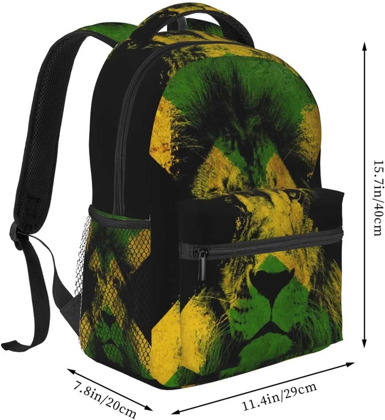 Jamaican Flag Rasta Reggae Judah Lion Backpacks 15in Laptop Backpack Multipurpose Double Shoulder Bag For Men Women Gifts