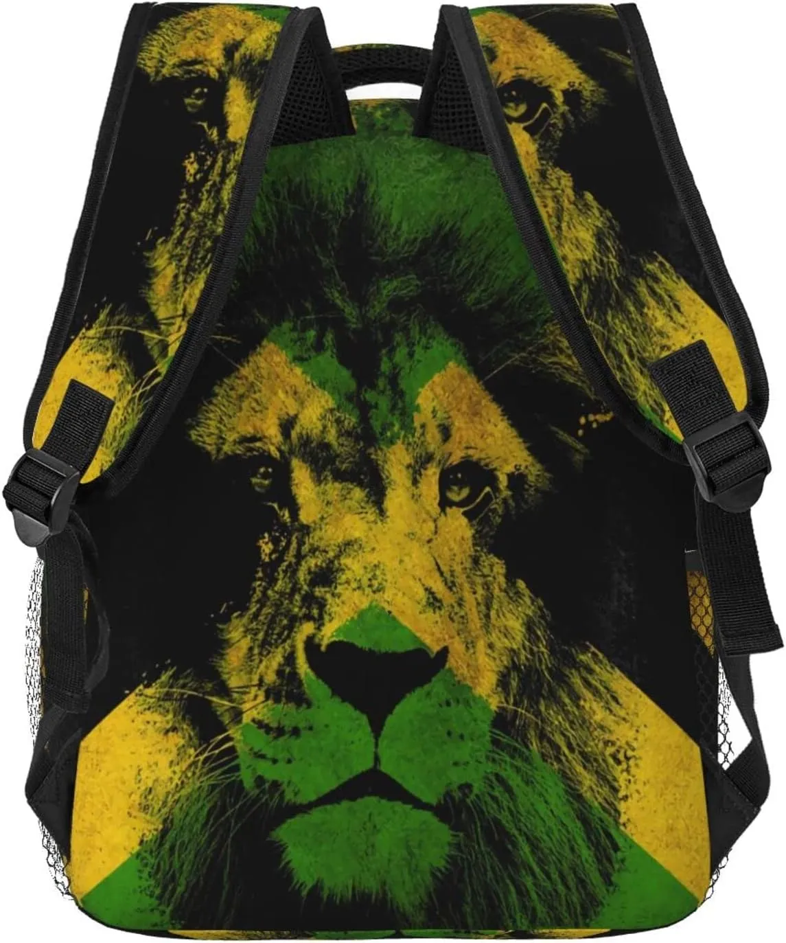 Jamaican Flag Rasta Reggae Judah Lion Backpacks 15in Laptop Backpack Multipurpose Double Shoulder Bag For Men Women Gifts