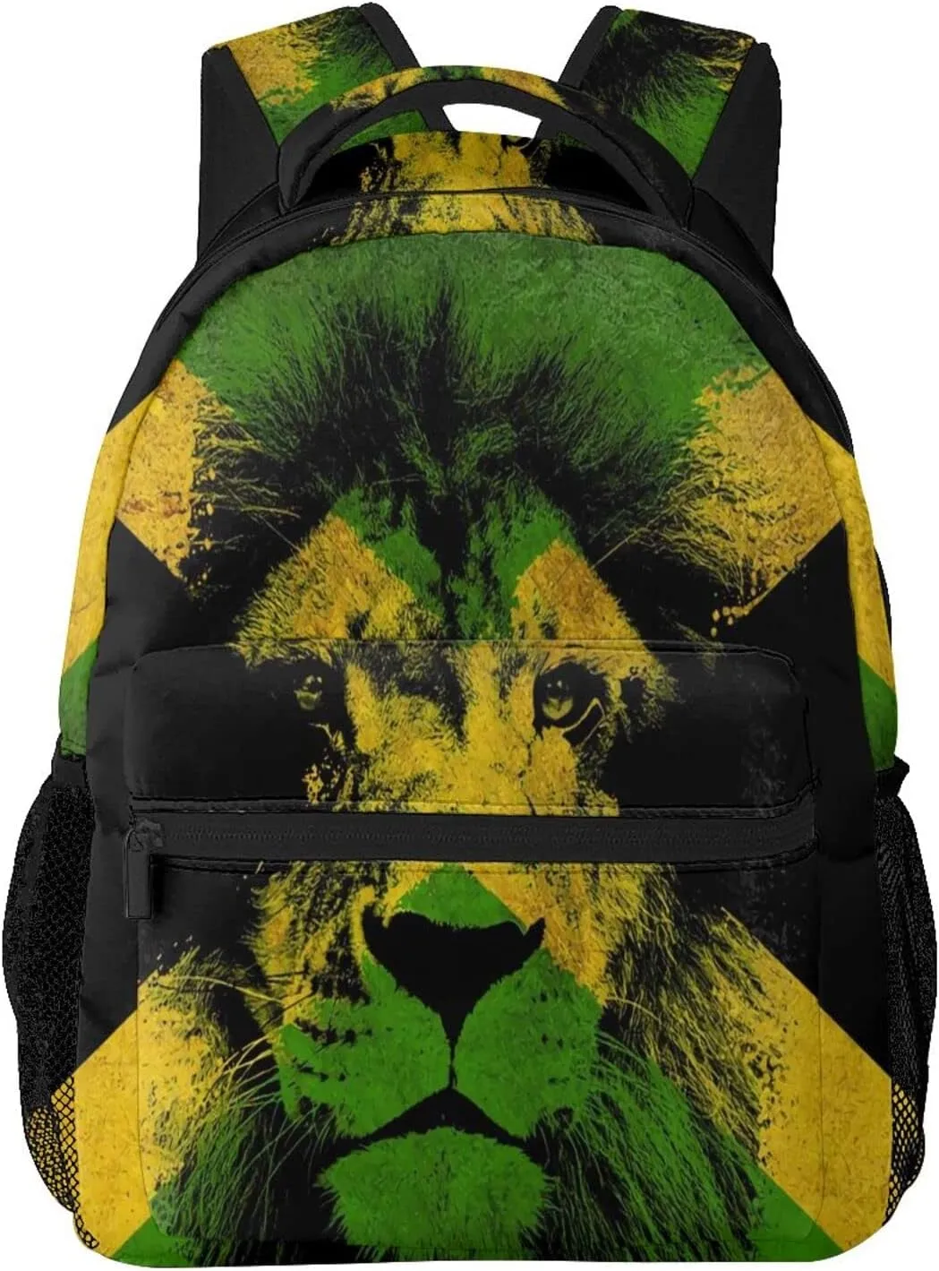 Jamaican Flag Rasta Reggae Judah Lion Backpacks 15in Laptop Backpack Multipurpose Double Shoulder Bag For Men Women Gifts