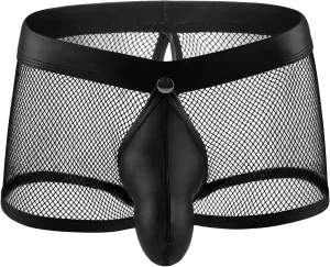 JEShifangjiusu Men'S See Through Bulge Pouch Lingerie Fishnet Athletic Jockstrap Trunks Underwear Breathable Boxer Briefs