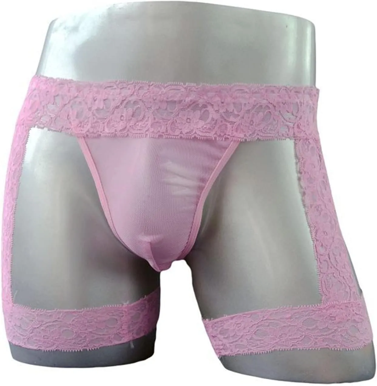 JEShifangjiusu Men'S Sissy Pouch Boxers Briefs Lace Floral Thong Bikini G-String Bikini Crossdress Briefs Lingerie Panties