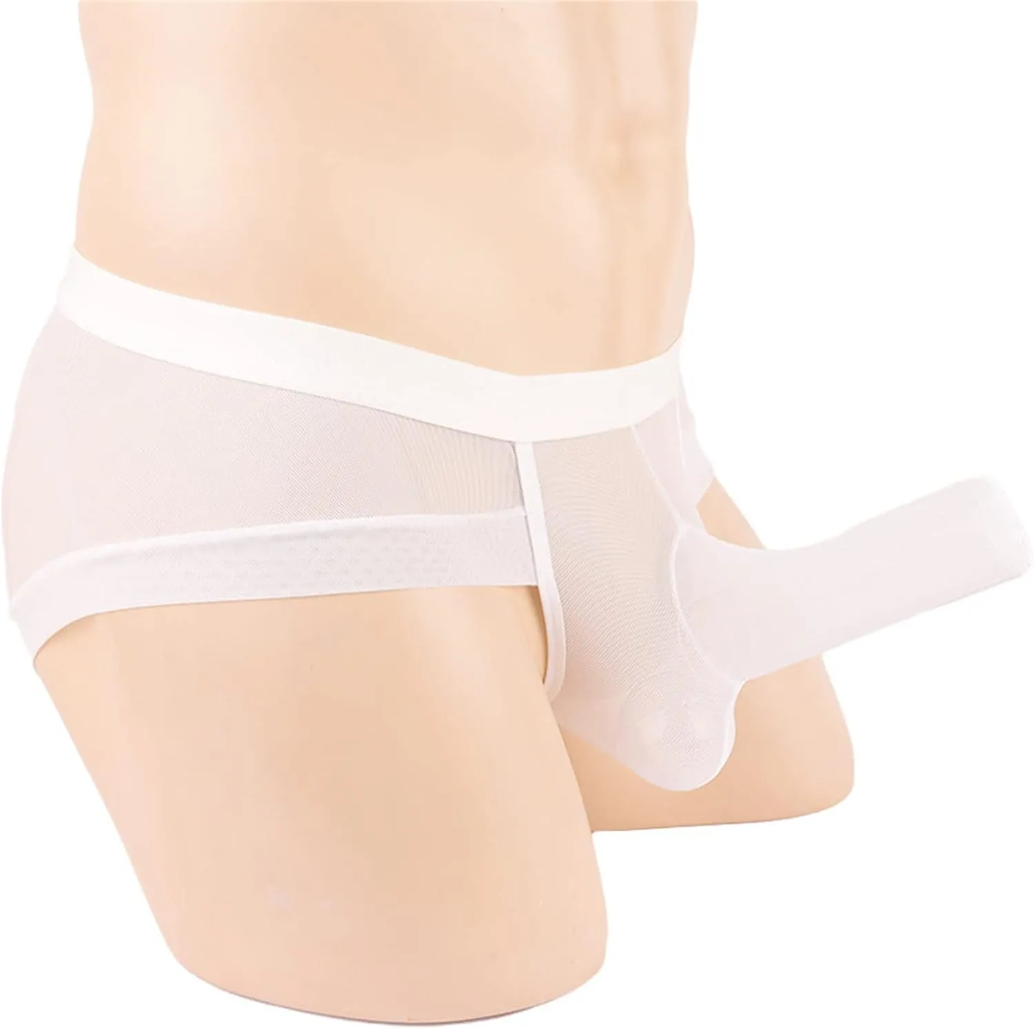 JEShifangjiusu Men's Underwear Sexy See-Through Low Rise Fishnet Boxer Briefs Mesh Trunks Sheer Transparent Shorts Lingerie