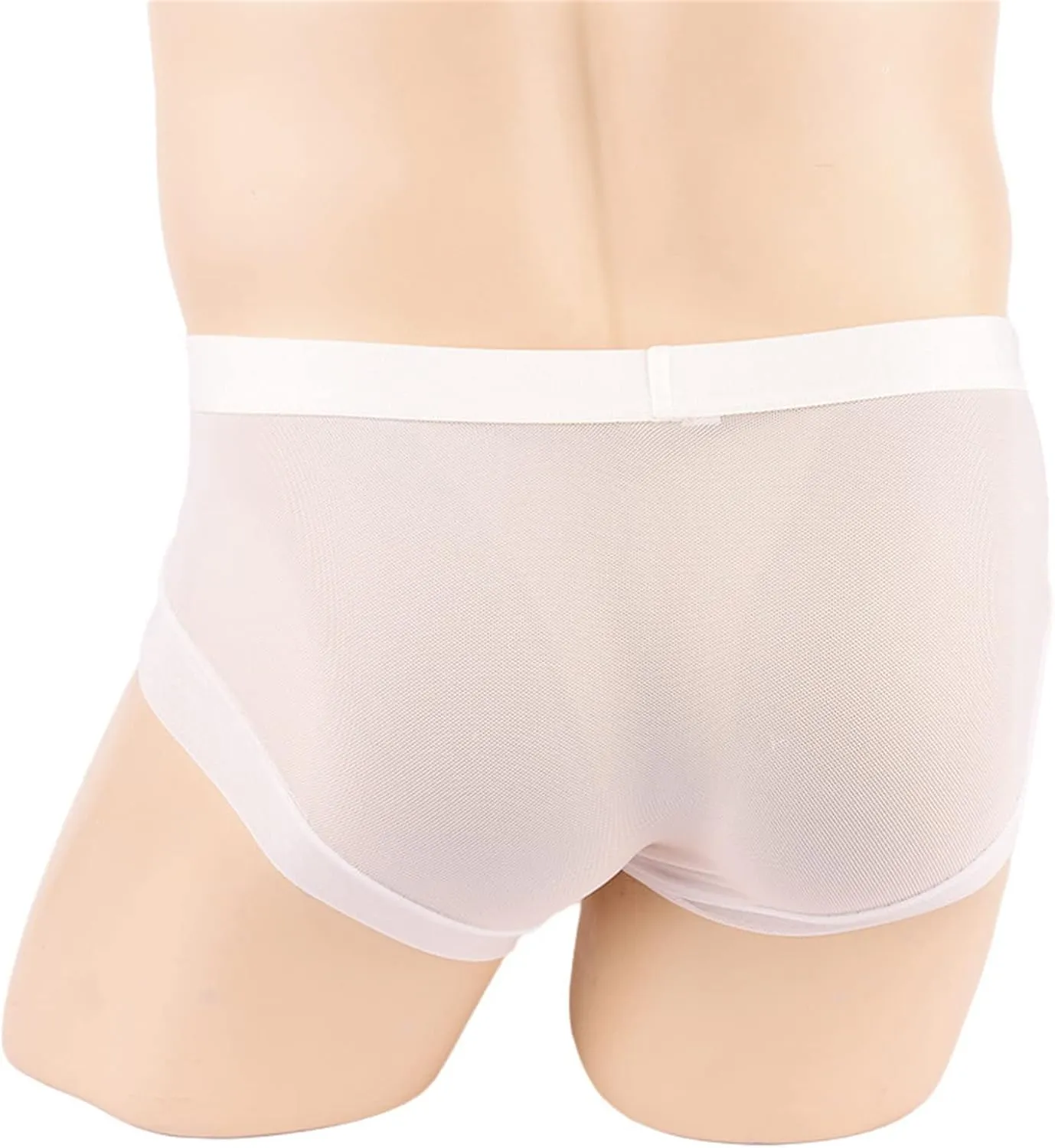 JEShifangjiusu Men's Underwear Sexy See-Through Low Rise Fishnet Boxer Briefs Mesh Trunks Sheer Transparent Shorts Lingerie