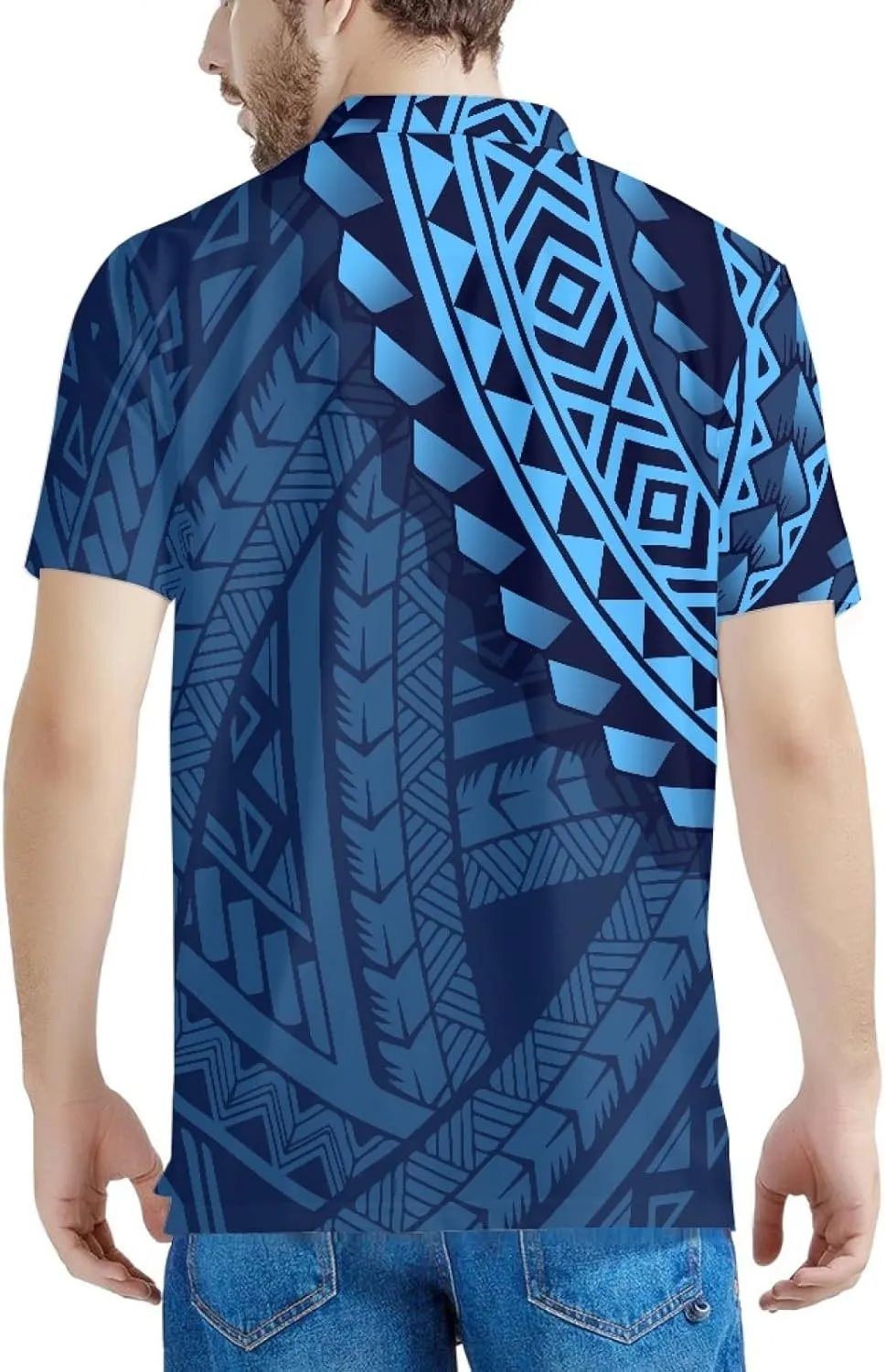 JooMeryer Men's Polynesian American Samoa 3D Printed Golf Shirts Short Sleeve Summer Polo Shirt