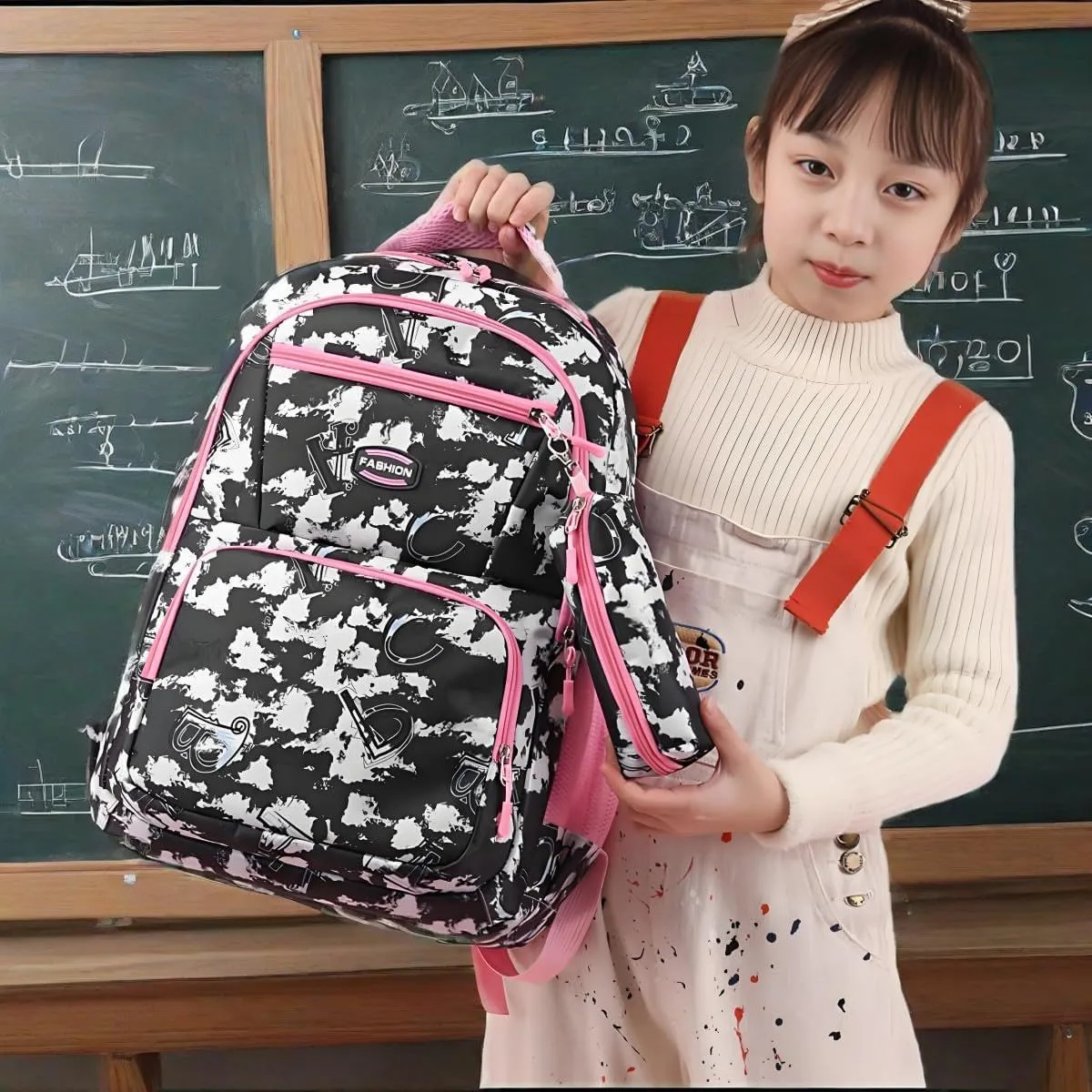Kid Backpack for Girls Boys Bookbag Elementary Middle School Backpacks Kids School Bag Travel Back Pack(Black)