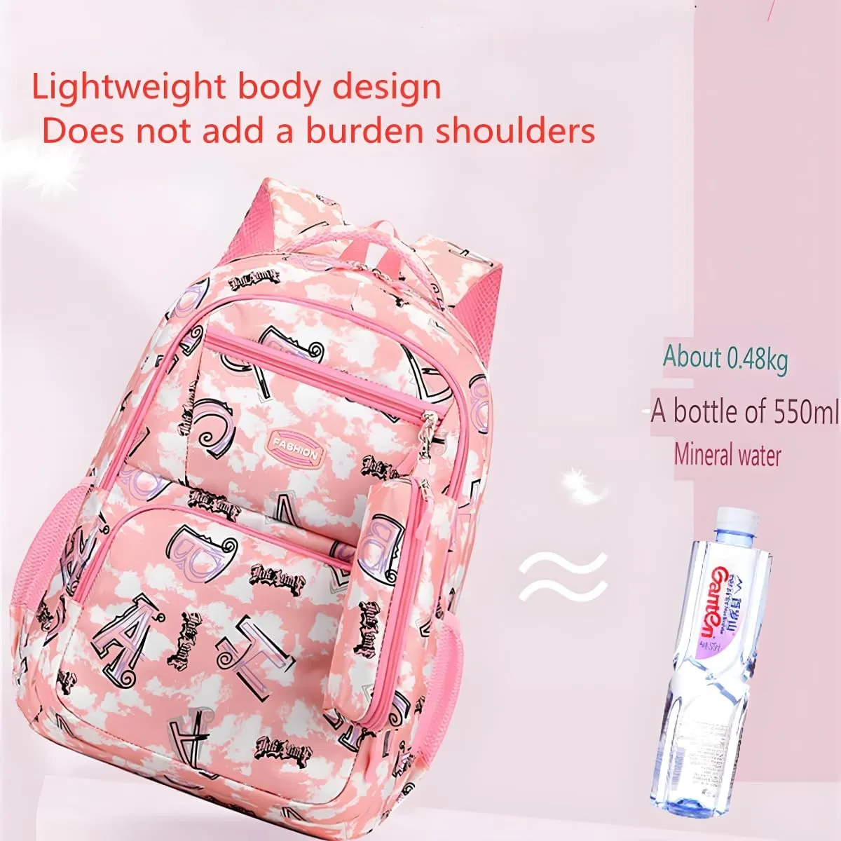 Kid Backpack for Girls Boys Bookbag Elementary Middle School Backpacks Kids School Bag Travel Back Pack(Pink)