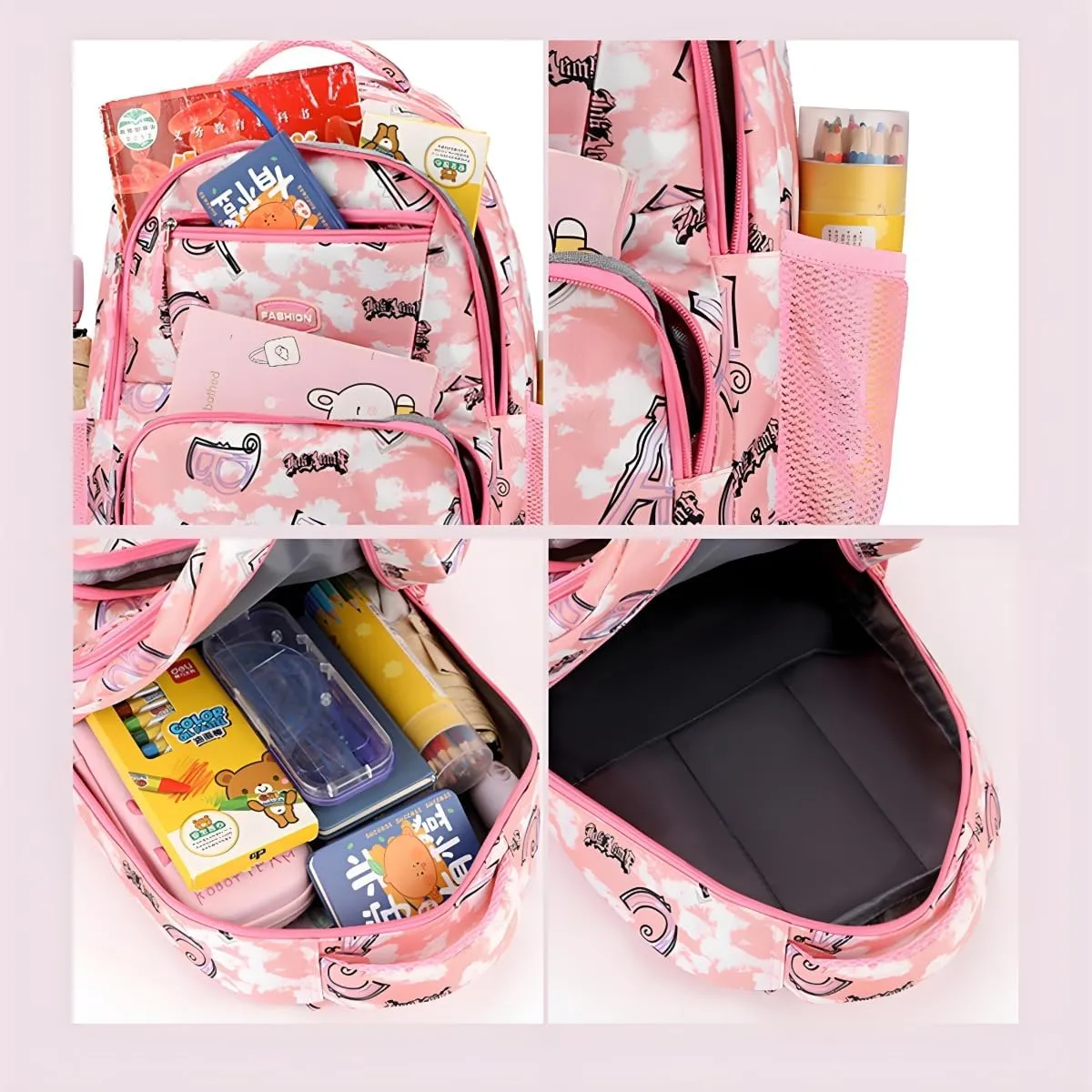 Kid Backpack for Girls Boys Bookbag Elementary Middle School Backpacks Kids School Bag Travel Back Pack(Pink)