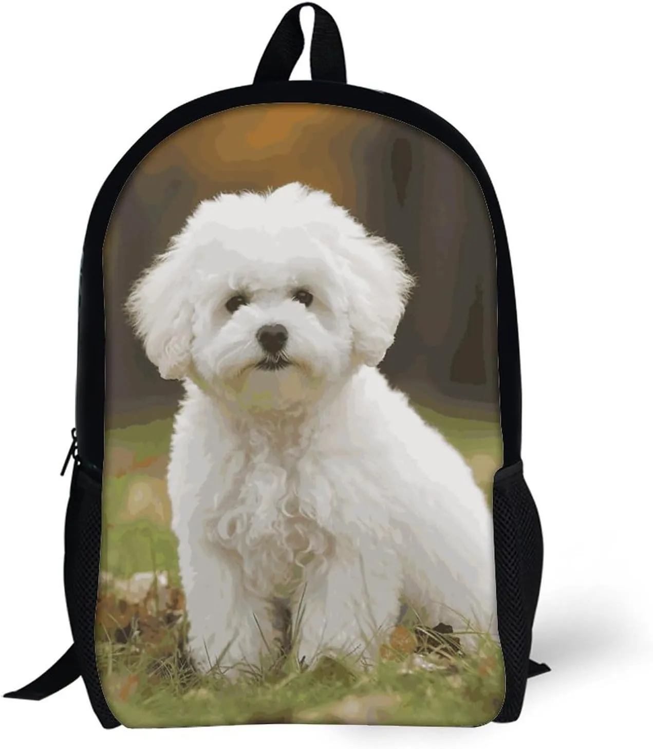 Laptop Backpack for Men Women Daypack Bichon Frise Dog Computer Bag Travel Backpacks Laptop Bag