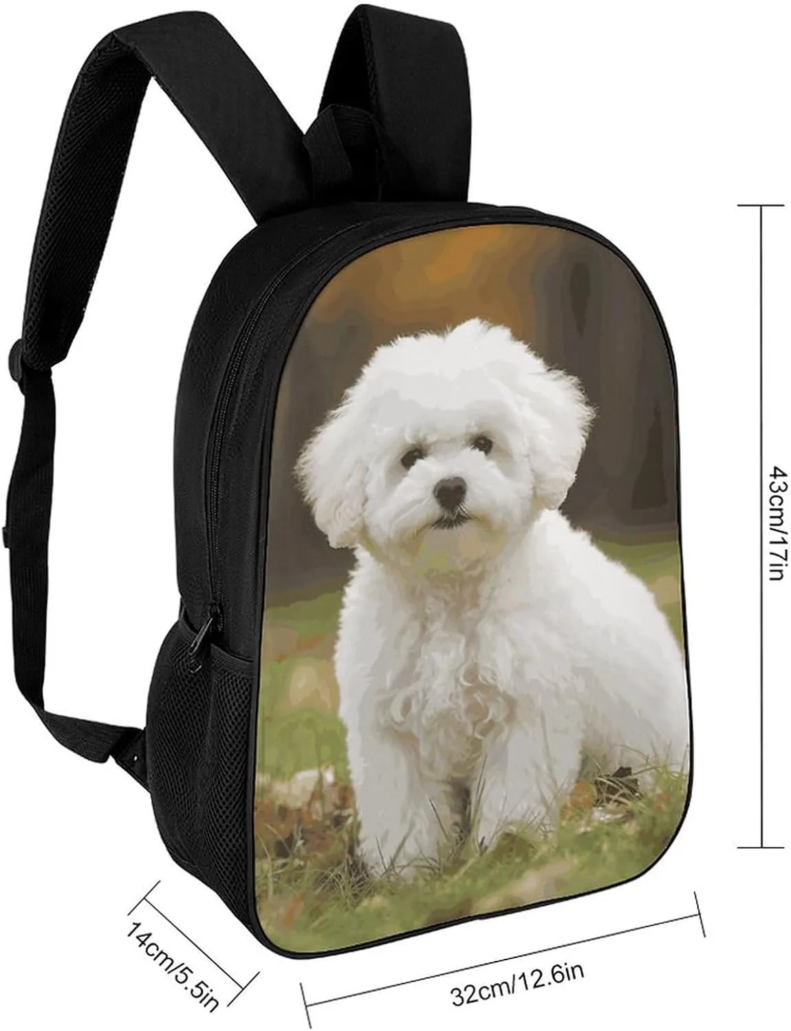 Laptop Backpack for Men Women Daypack Bichon Frise Dog Computer Bag Travel Backpacks Laptop Bag