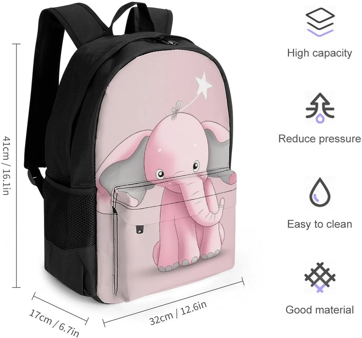 Laptop Backpack for Women Men Daypack Elephant Backpacks Computer Bag Travel Laptop Bag Casual Work Bag