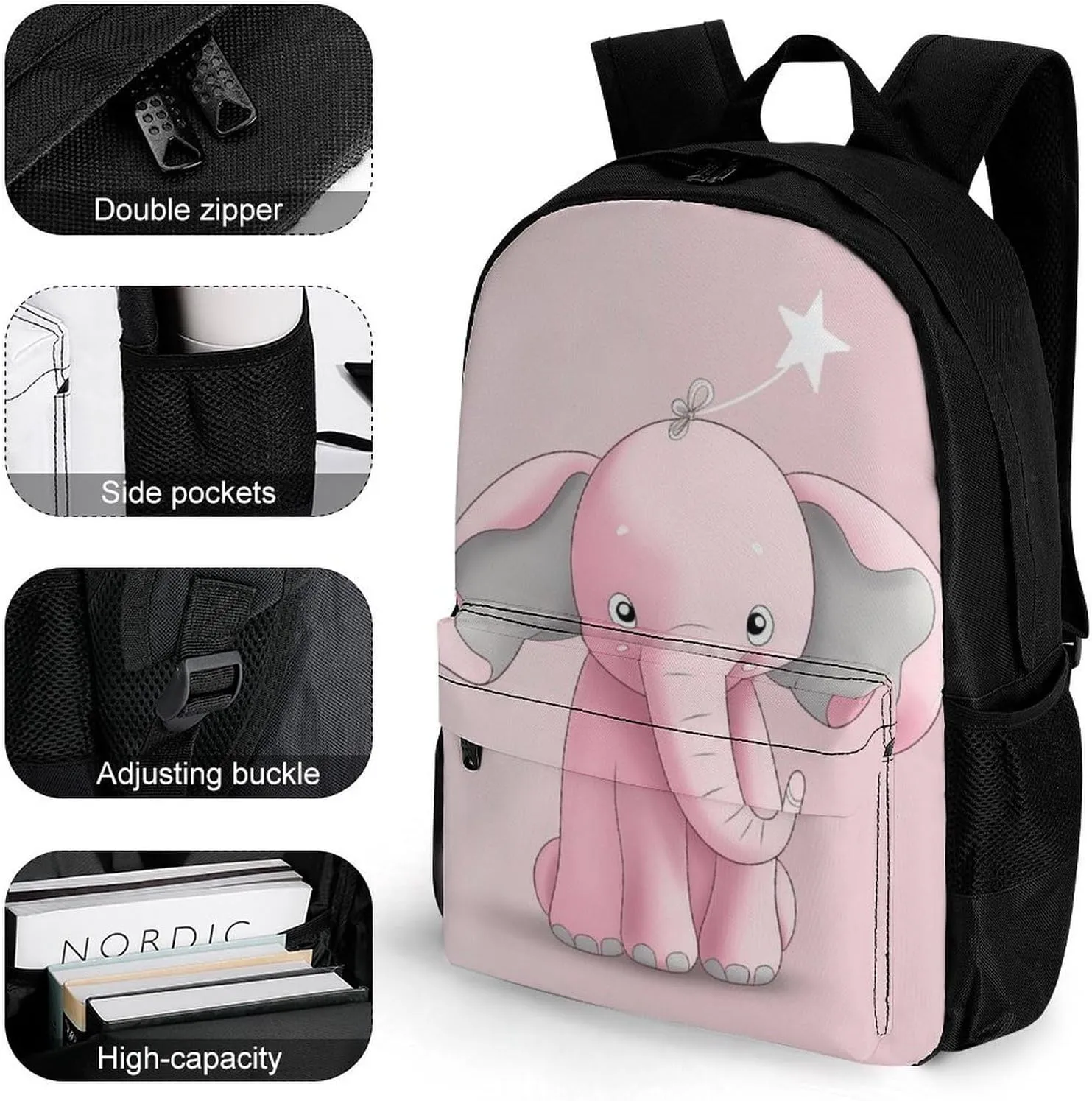 Laptop Backpack for Women Men Daypack Elephant Backpacks Computer Bag Travel Laptop Bag Casual Work Bag