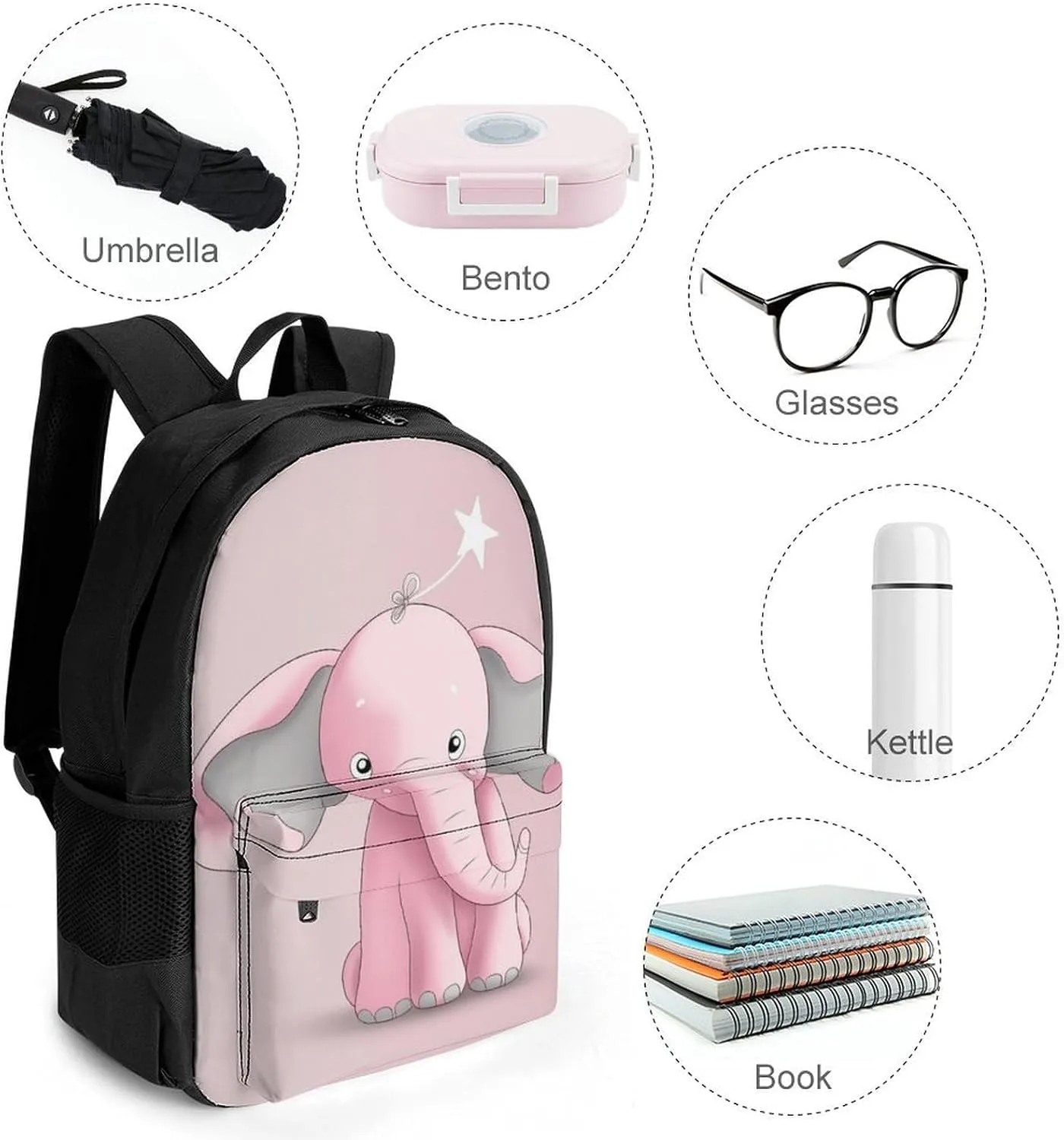 Laptop Backpack for Women Men Daypack Elephant Backpacks Computer Bag Travel Laptop Bag Casual Work Bag