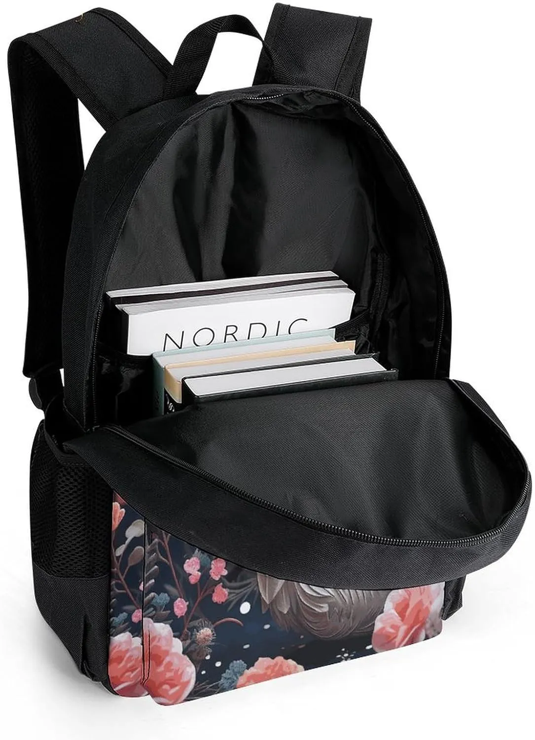 Laptop Backpack for Women Men Daypack Floral Swan Backpacks Computer Bag Travel Laptop Bag Casual Work Bag