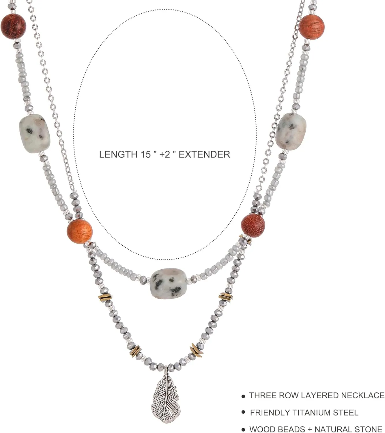 Layered Necklaces for Women Colorful Boho Necklace Beaded & Chain Choker Necklace Jewelry for Women