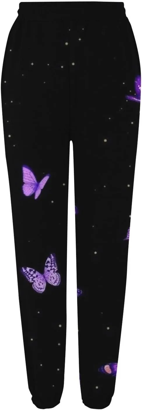 LCMTWX Baggy Sweatpants 2024 Joggers Pants Workout High Waisted Yoga Pants with Pockets Womens Jogging Leggings Comfy Black