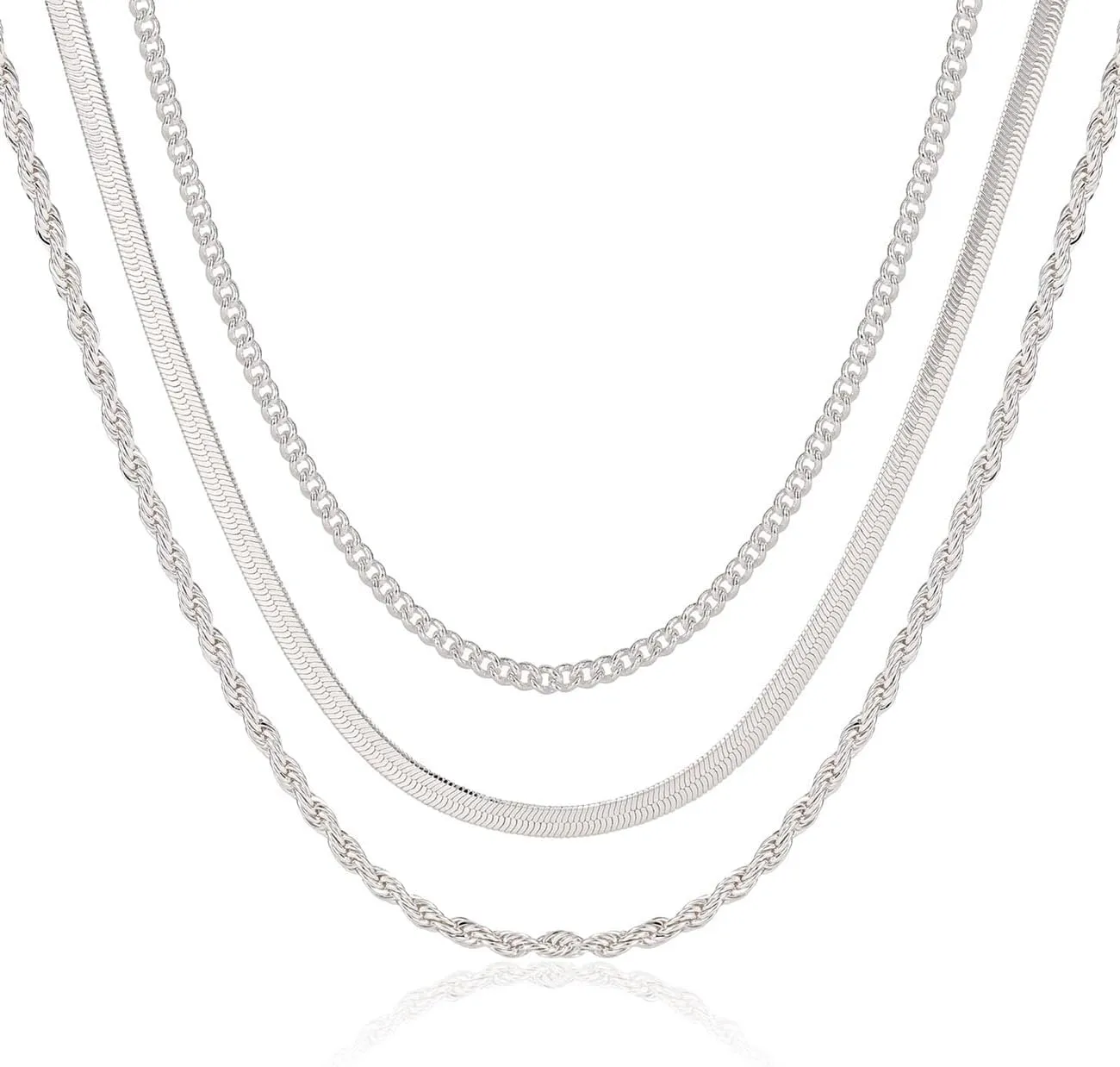 LEXODY Stackable Necklaces for Women 14k Gold Plated Layered Gold Necklaces Dainty Gold Necklace Dot Thin Paperclip Snake Chain Choker Necklace For Women Shine Jewelry Gifts for Women