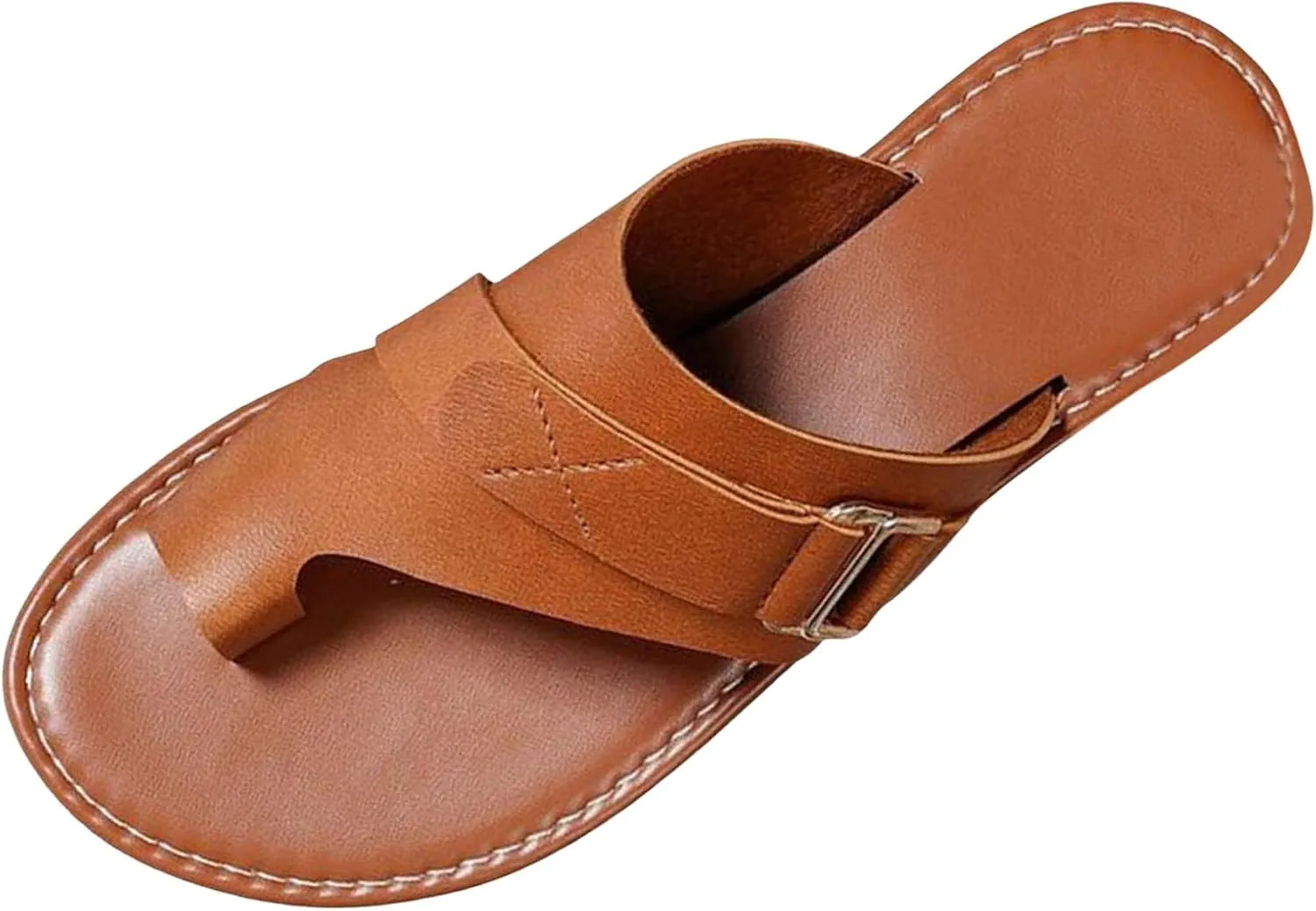 Lightweight Orthopedic Sandals Made Of Imitation Leather New Ring Loop Strap Flip Flops Flat Sandals for Women Open Toe Orthopedic Sandals