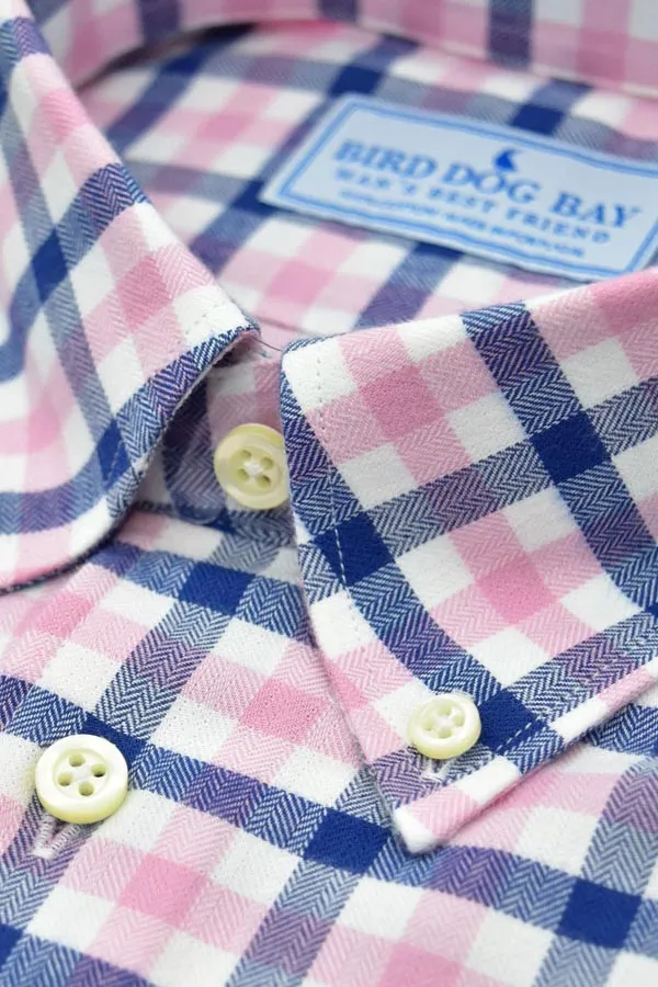 Linden: Button Down Shirt - Pink/Navy