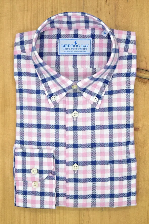Linden: Button Down Shirt - Pink/Navy