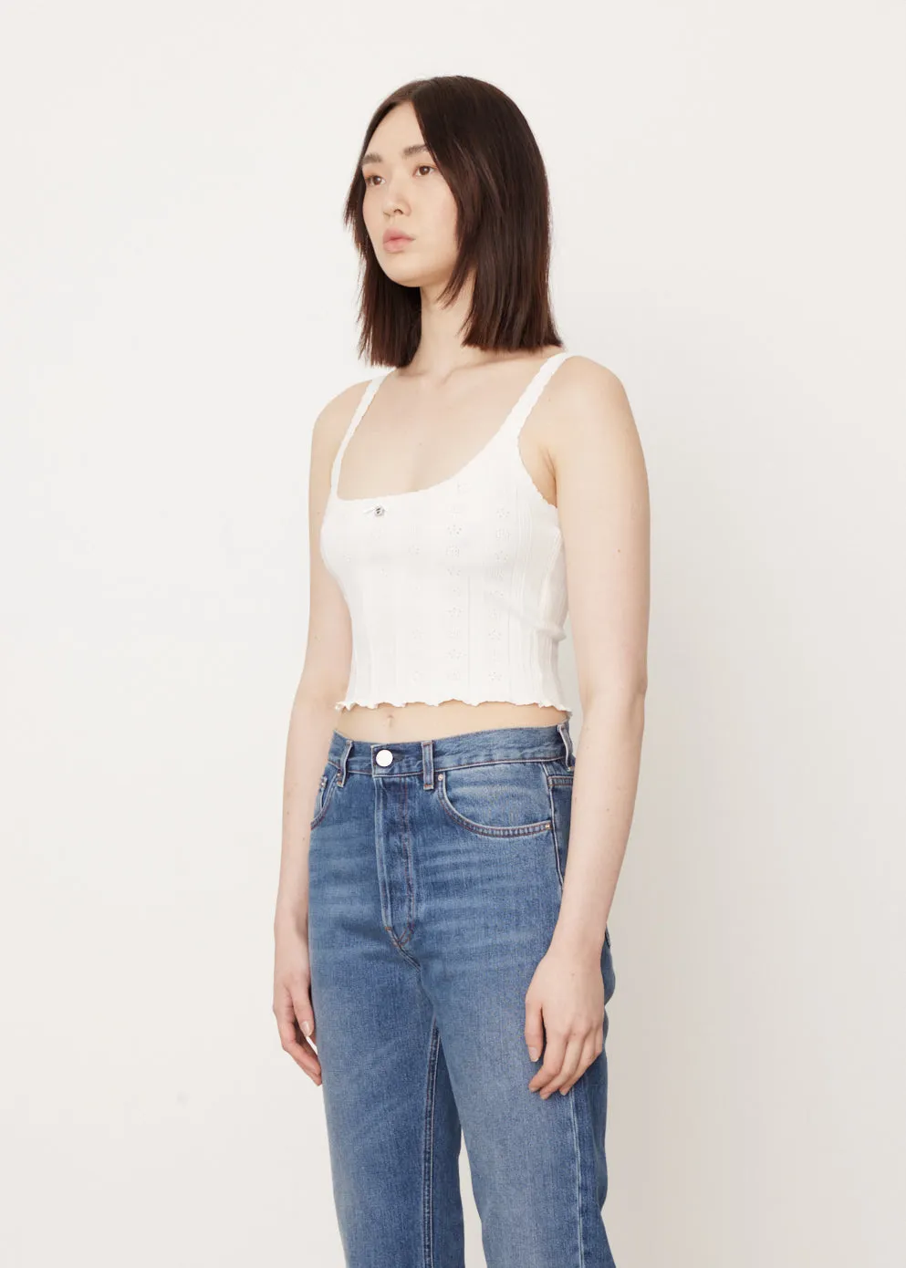 Logo Pointelle Cami Tank