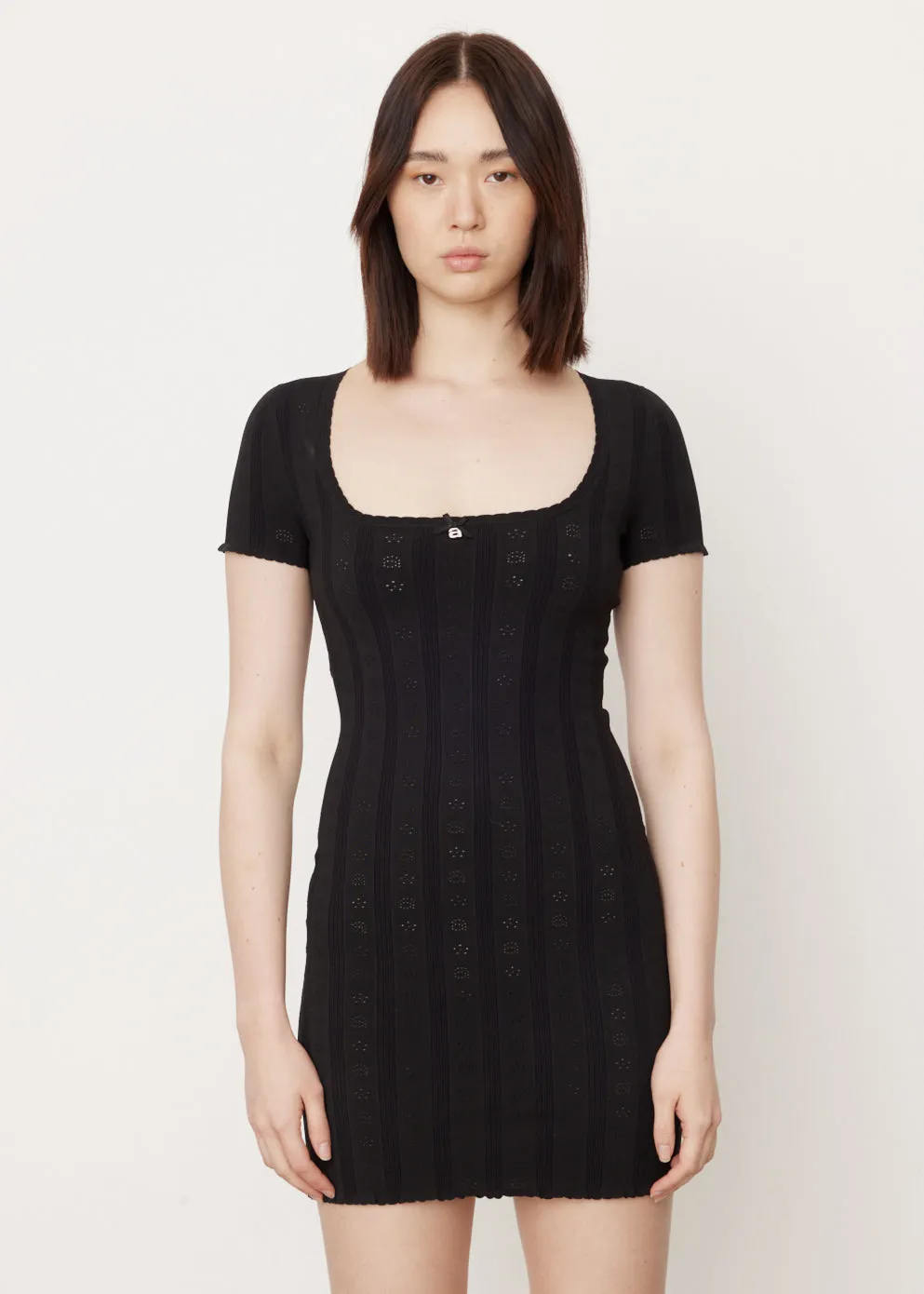 Logo Pointelle Dress