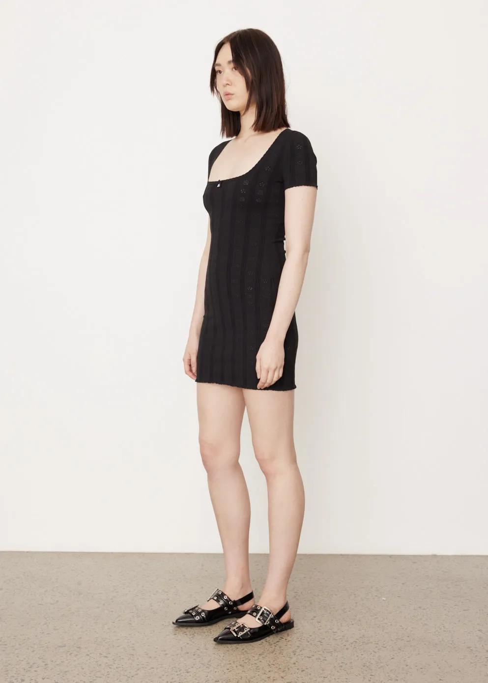 Logo Pointelle Dress