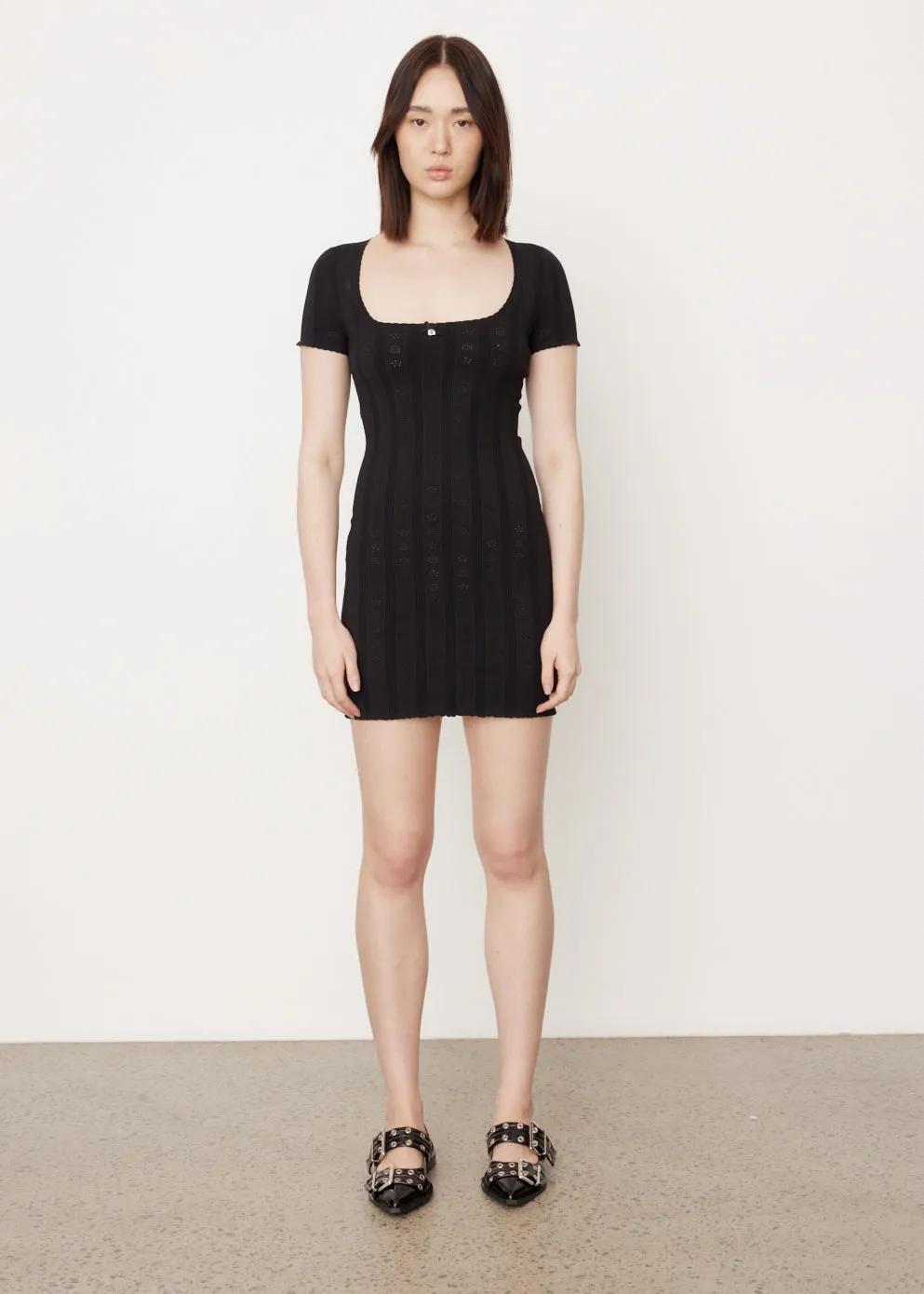 Logo Pointelle Dress
