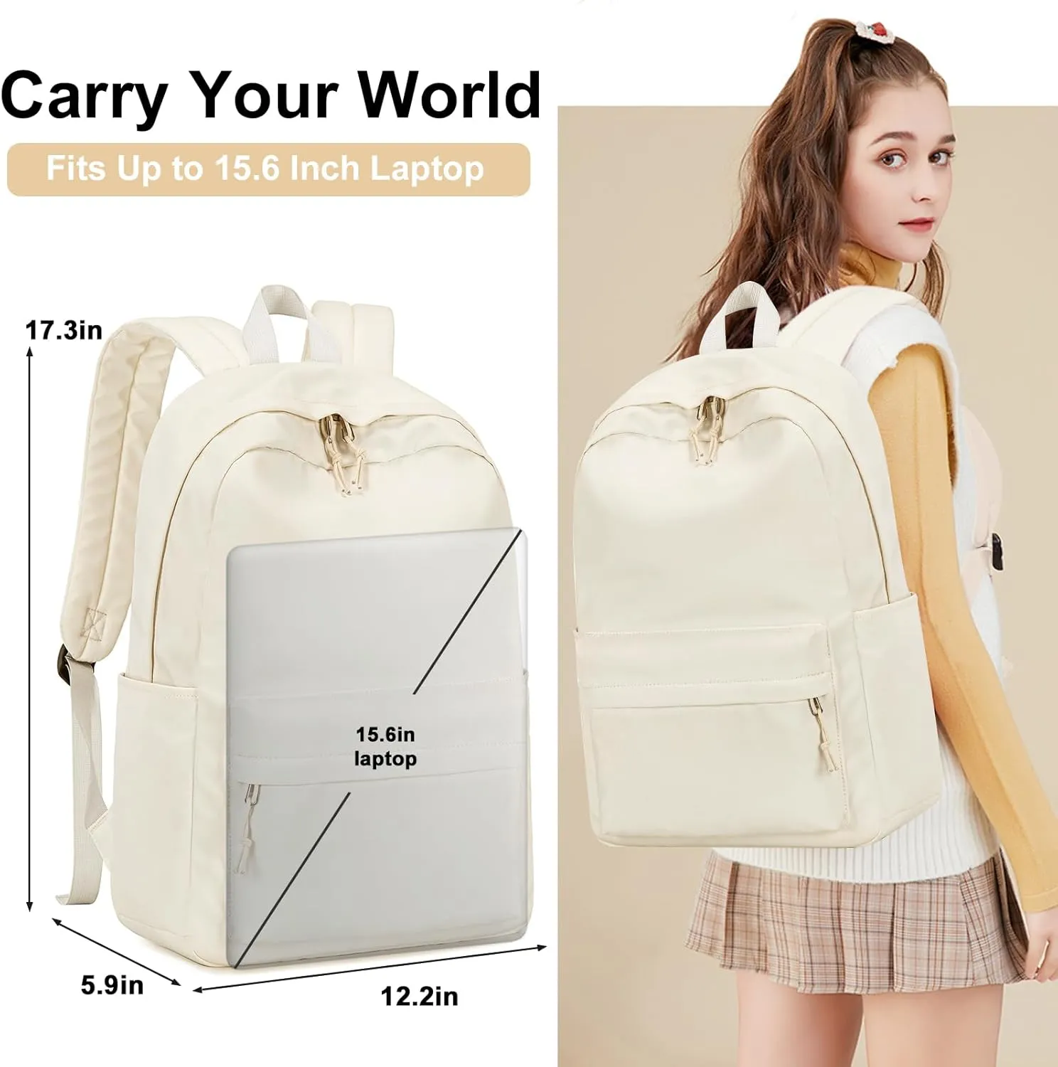 LOIDOU Backpack for Teen Girls Middle-School Primary Elementary Bookbags 17inch Kids Backpack Women laptop Backpack Lightweight Casual Daypack