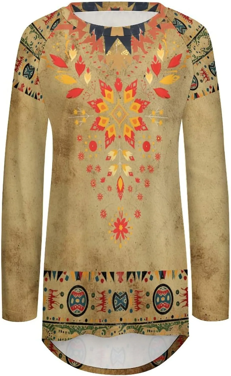 Long Sleeve Shirts for Women Aztec Pullover TopsAmerican Clothing Fall Comfy Fashion Boho Tops for Women