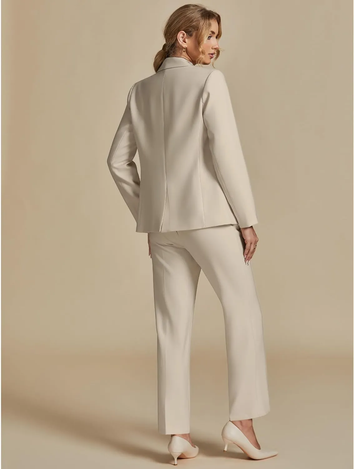 luvamia Women's Two Piece Sets Pants Suits Dressy Business Casual Outfits Professional Blazer Pantsuits Set Work Office
