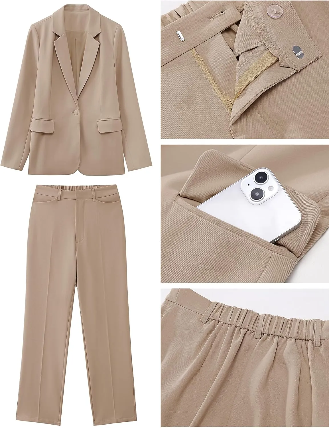 luvamia Women's Two Piece Sets Pants Suits Dressy Business Casual Outfits Professional Blazer Pantsuits Set Work Office