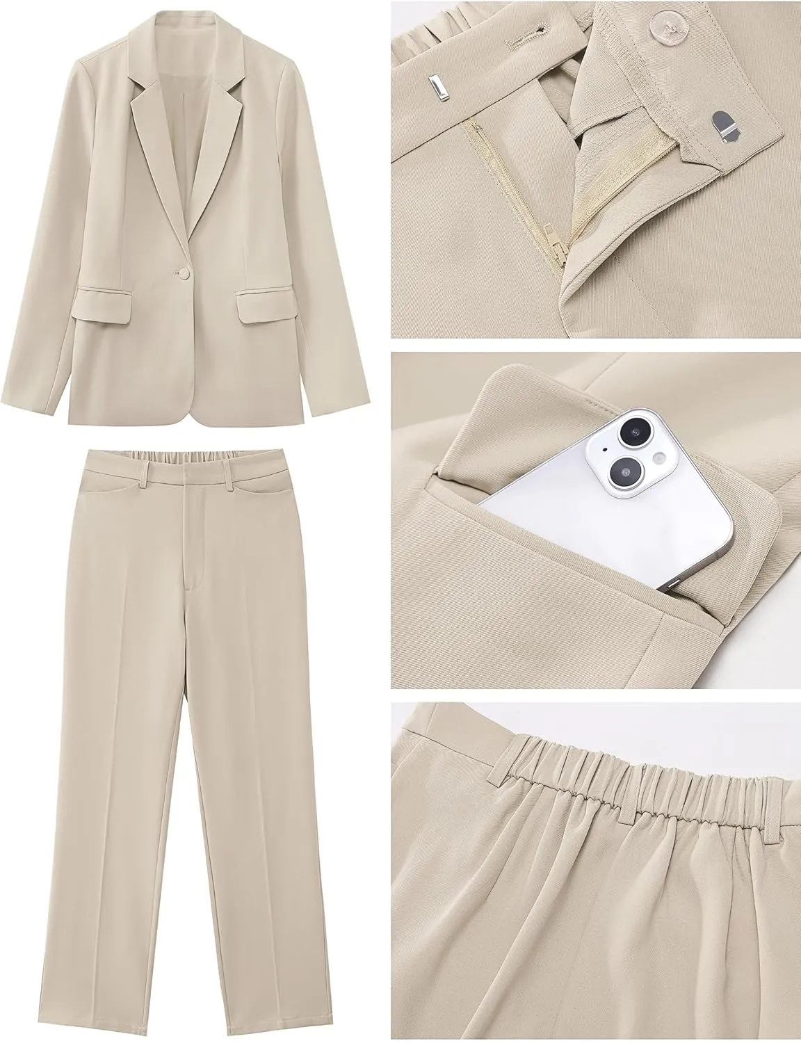 luvamia Women's Two Piece Sets Pants Suits Dressy Business Casual Outfits Professional Blazer Pantsuits Set Work Office